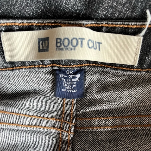 Gap Boot Cut Womens Black Jeans raw edge Cropped size 8 - Picture 10 of 12